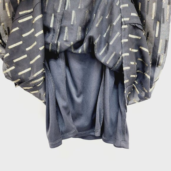 WorthingtoMid Dress Womens Sleeveless Black Metallic Ruffle Size 6 - Picture 6 of 14